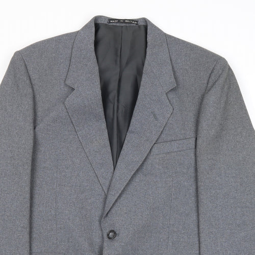 Dunn & Co Mens Grey Polyester Jacket Suit Jacket Size 40 Regular
