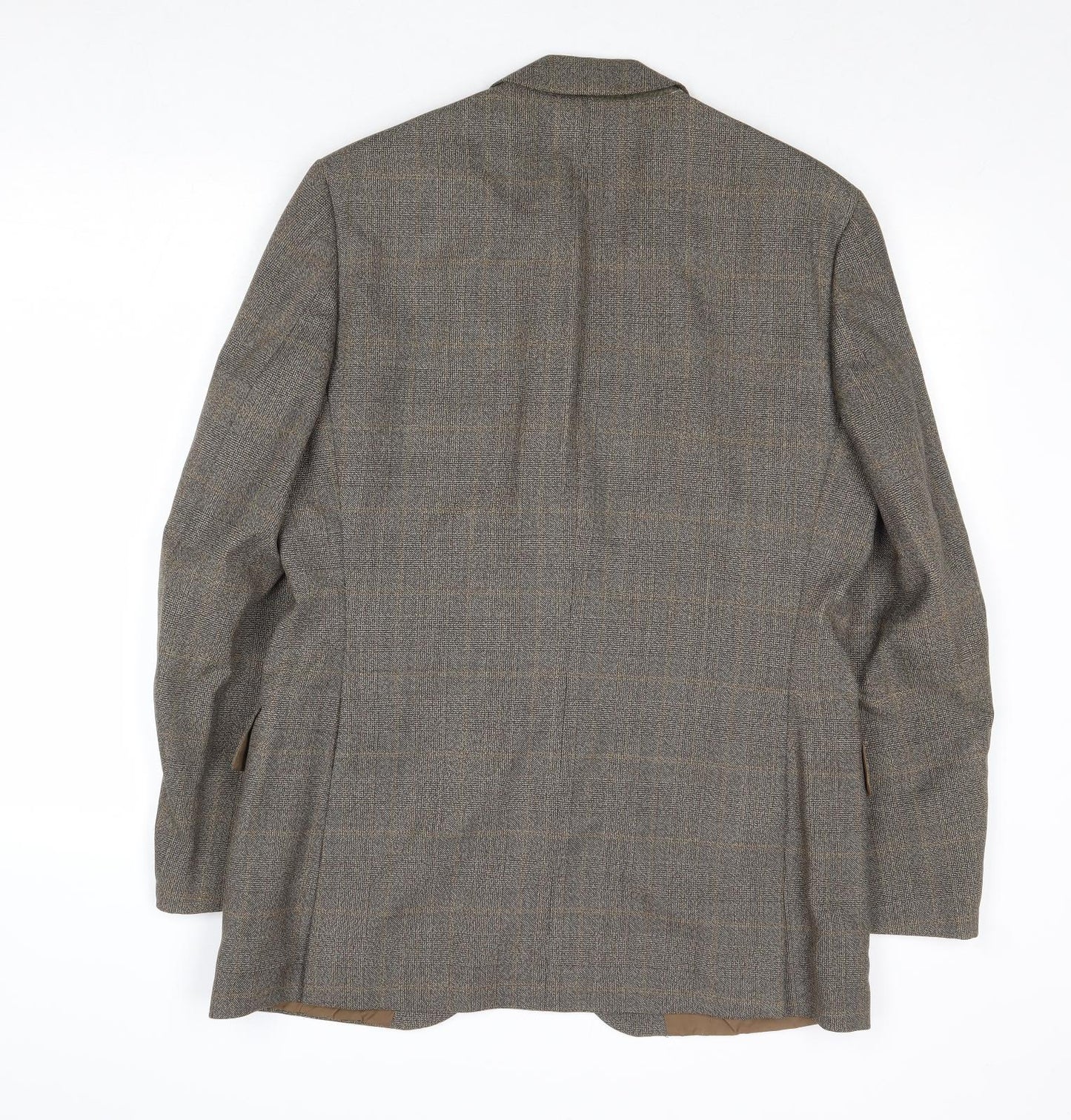Sumrie Mens Grey Plaid Wool Jacket Blazer Size 38 Regular