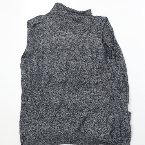 Laura Ashley Womens Grey Collared Cotton Cardigan Jumper Size S
