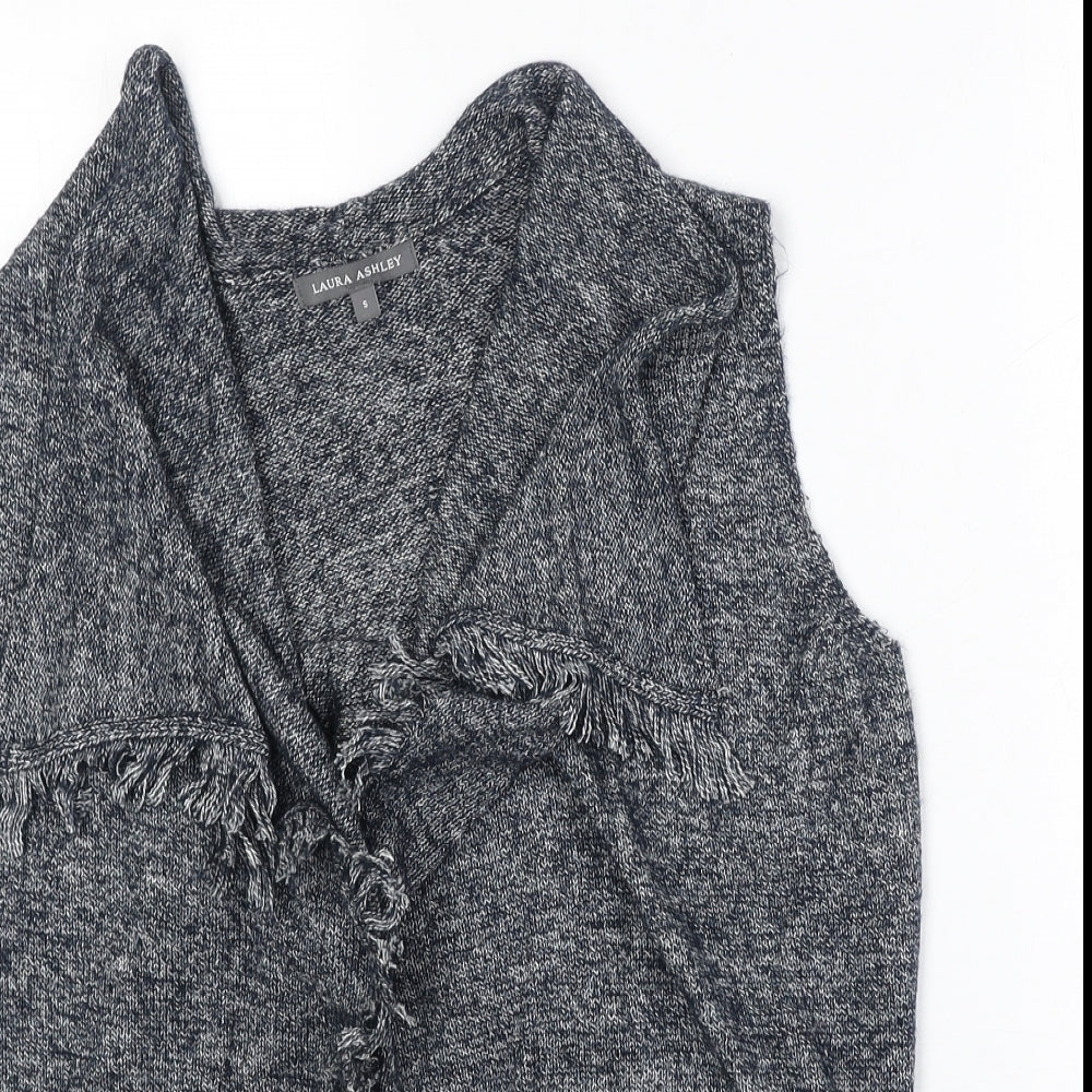 Laura Ashley Womens Grey Collared Cotton Cardigan Jumper Size S