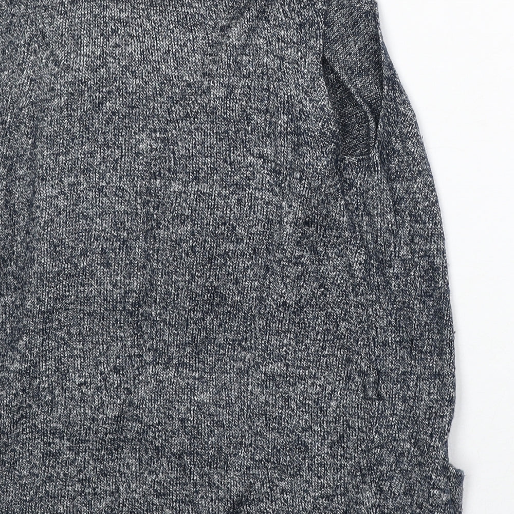 Laura Ashley Womens Grey Collared Cotton Cardigan Jumper Size S