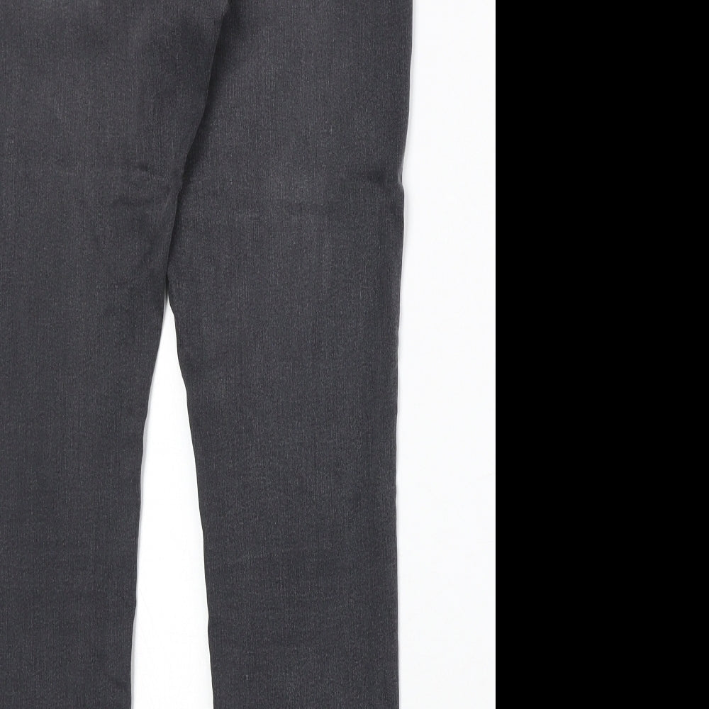Marks and Spencer Womens Black Herringbone Cotton Skinny Jeans Size 12 Regular Zip