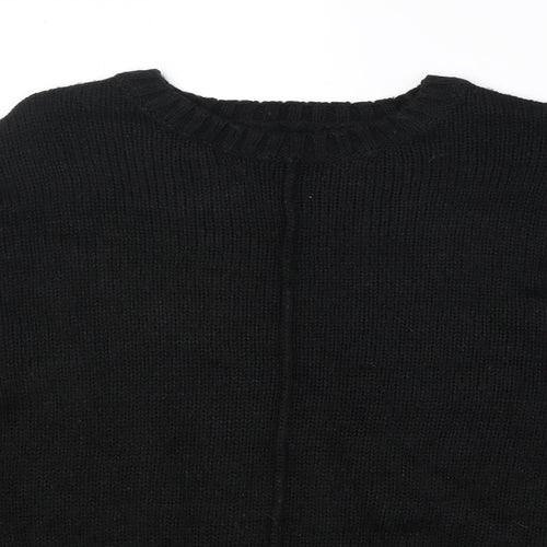New Look Womens Black Round Neck Acrylic Pullover Jumper Size S