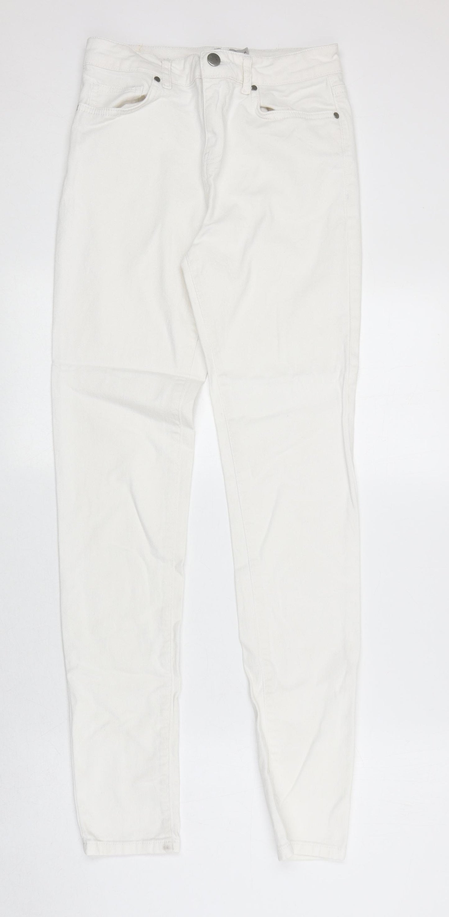 ASOS Womens White Cotton Skinny Jeans Size 8 Regular Zip