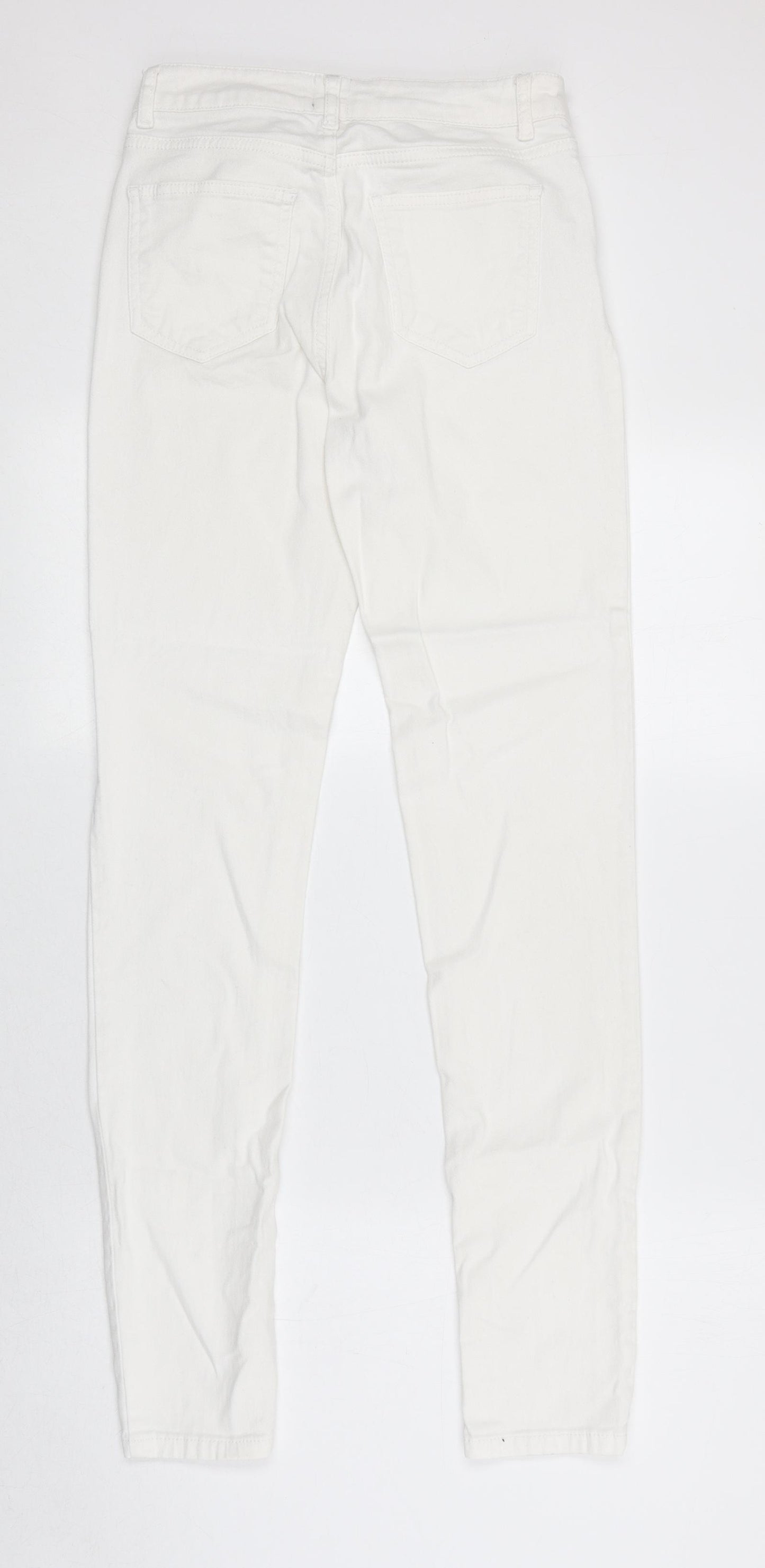 ASOS Womens White Cotton Skinny Jeans Size 8 Regular Zip