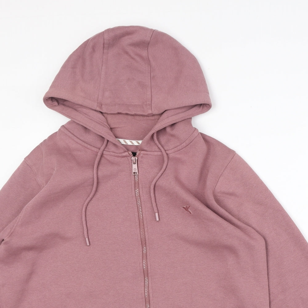 Rng Womens Pink Cotton Full Zip Hoodie Size 16 Zip