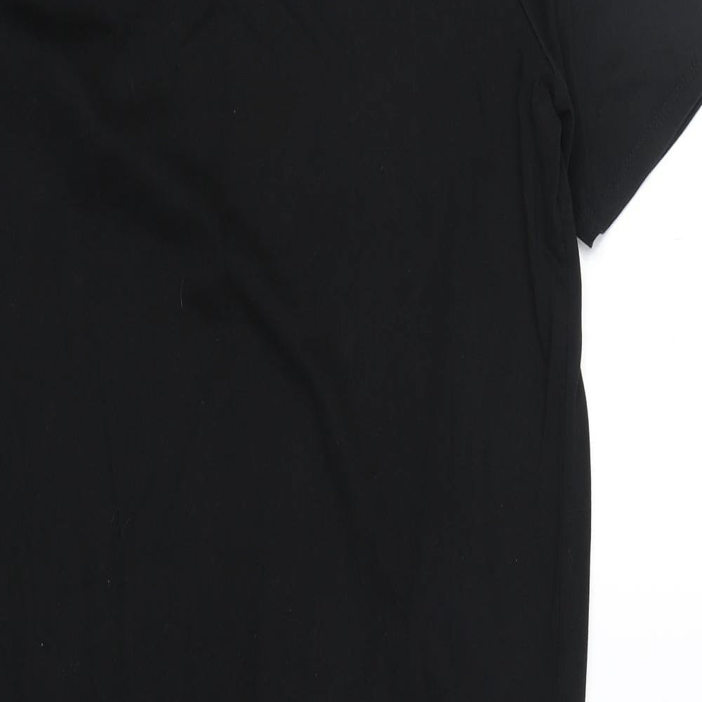 ASOS Womens Black 100% Cotton T-Shirt Dress Size 12 Round Neck Pullover
