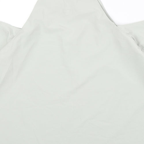 Lola May Womens Green Polyester Basic Blouse Size 10 Square Neck - Cold Shoulder