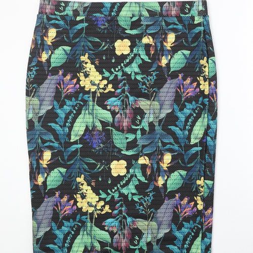 NEXT Womens Multicoloured Floral Polyester Straight & Pencil Skirt Size 14