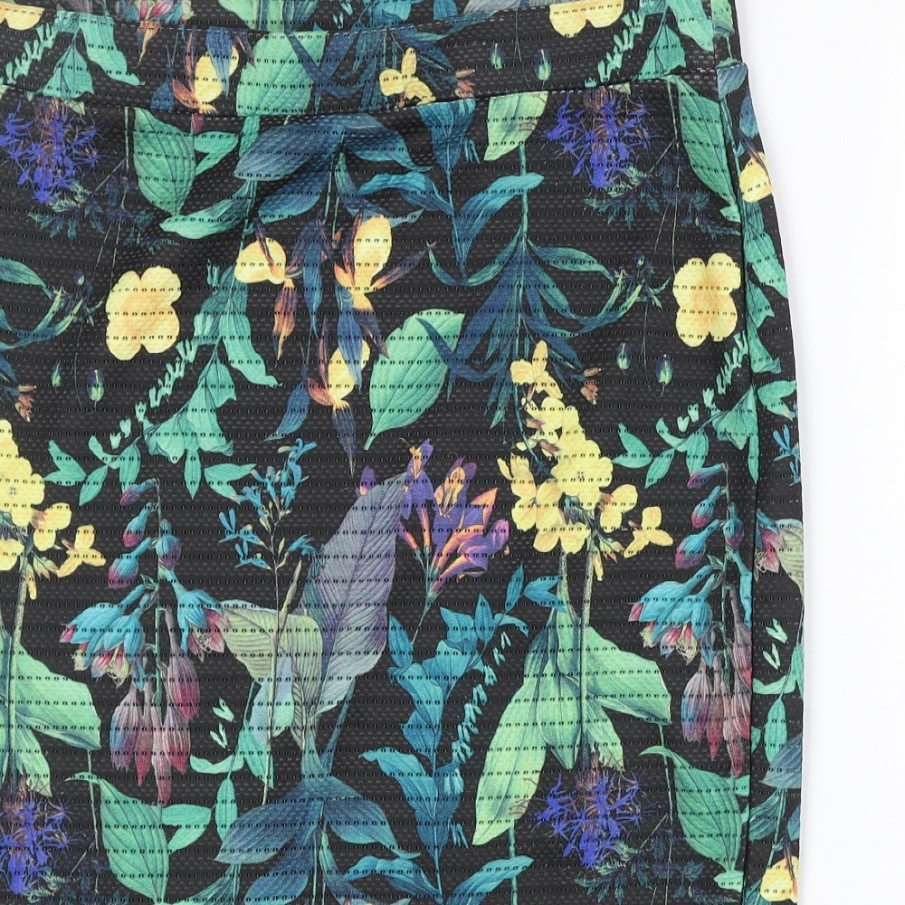 NEXT Womens Multicoloured Floral Polyester Straight & Pencil Skirt Size 14