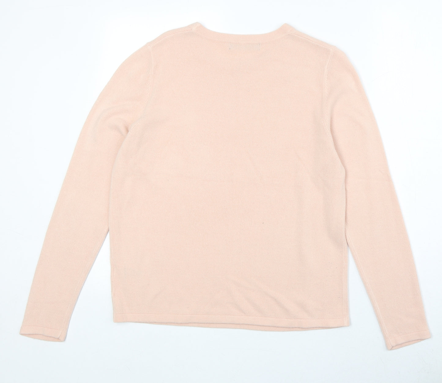 Marks and Spencer Womens Pink Round Neck Acrylic Pullover Jumper Size 14