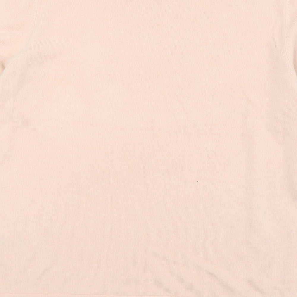 Marks and Spencer Womens Pink Round Neck Acrylic Pullover Jumper Size 14