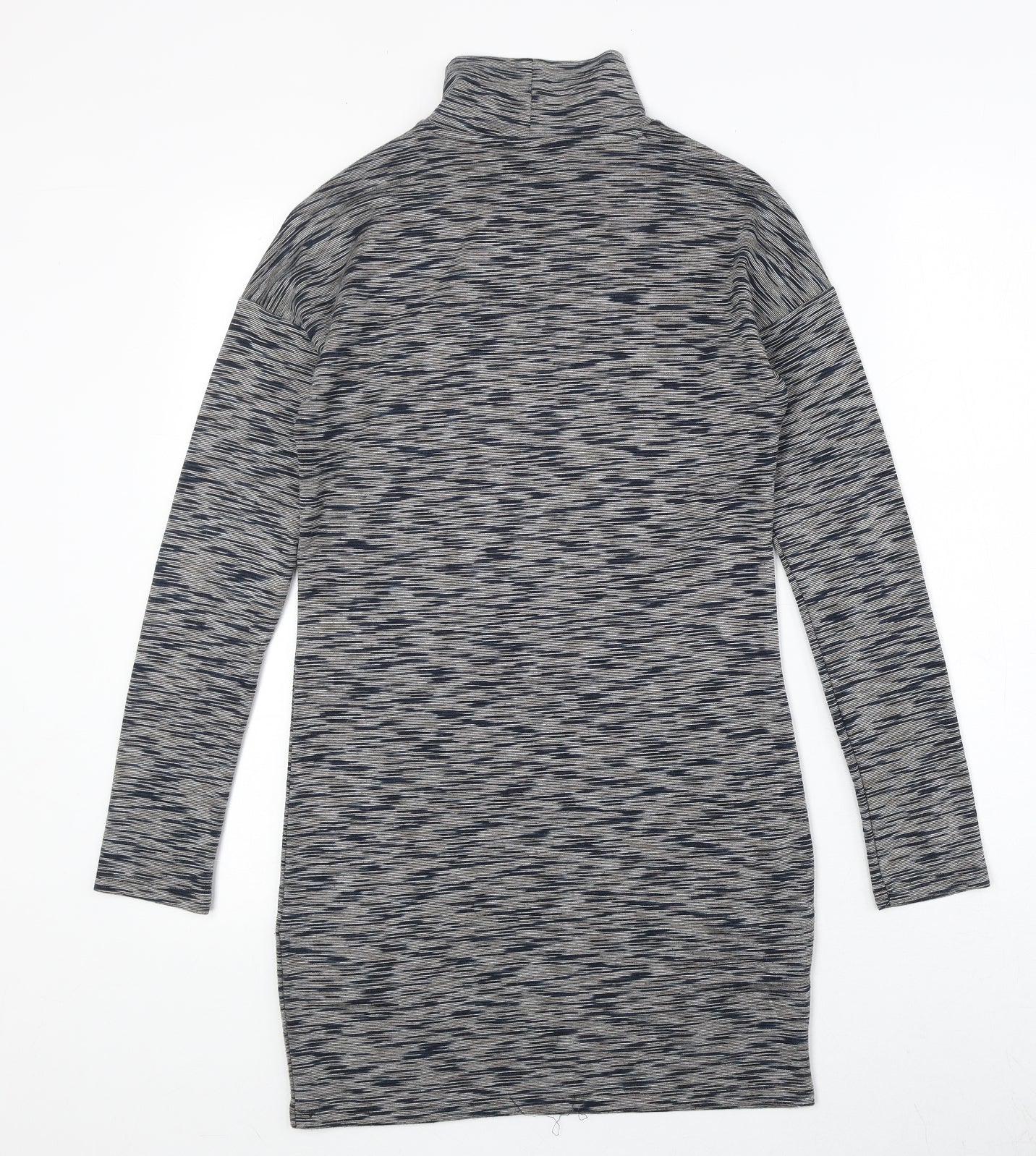 Topshop Womens Multicoloured Geometric Viscose Jumper Dress Size 8 High Neck Pullover