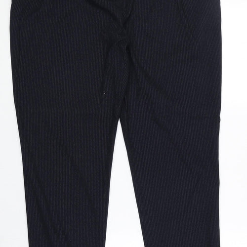 NEXT Womens Blue Striped Polyester Dress Pants Trousers Size 14 Regular Zip