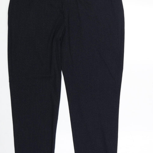 NEXT Womens Blue Striped Polyester Dress Pants Trousers Size 14 Regular Zip