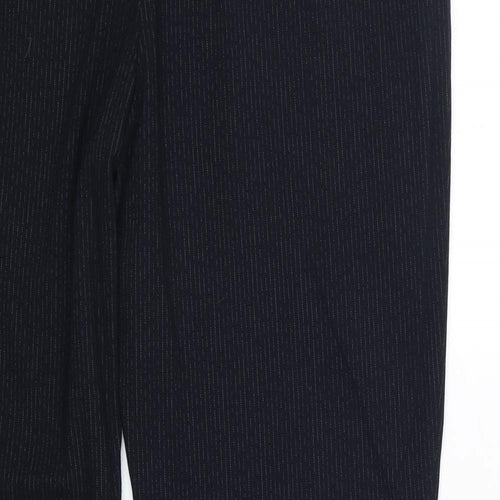 NEXT Womens Blue Striped Polyester Dress Pants Trousers Size 14 Regular Zip