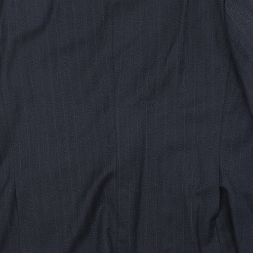 Greenwood Mens Blue Striped Polyester Jacket Suit Jacket Size 46 Regular