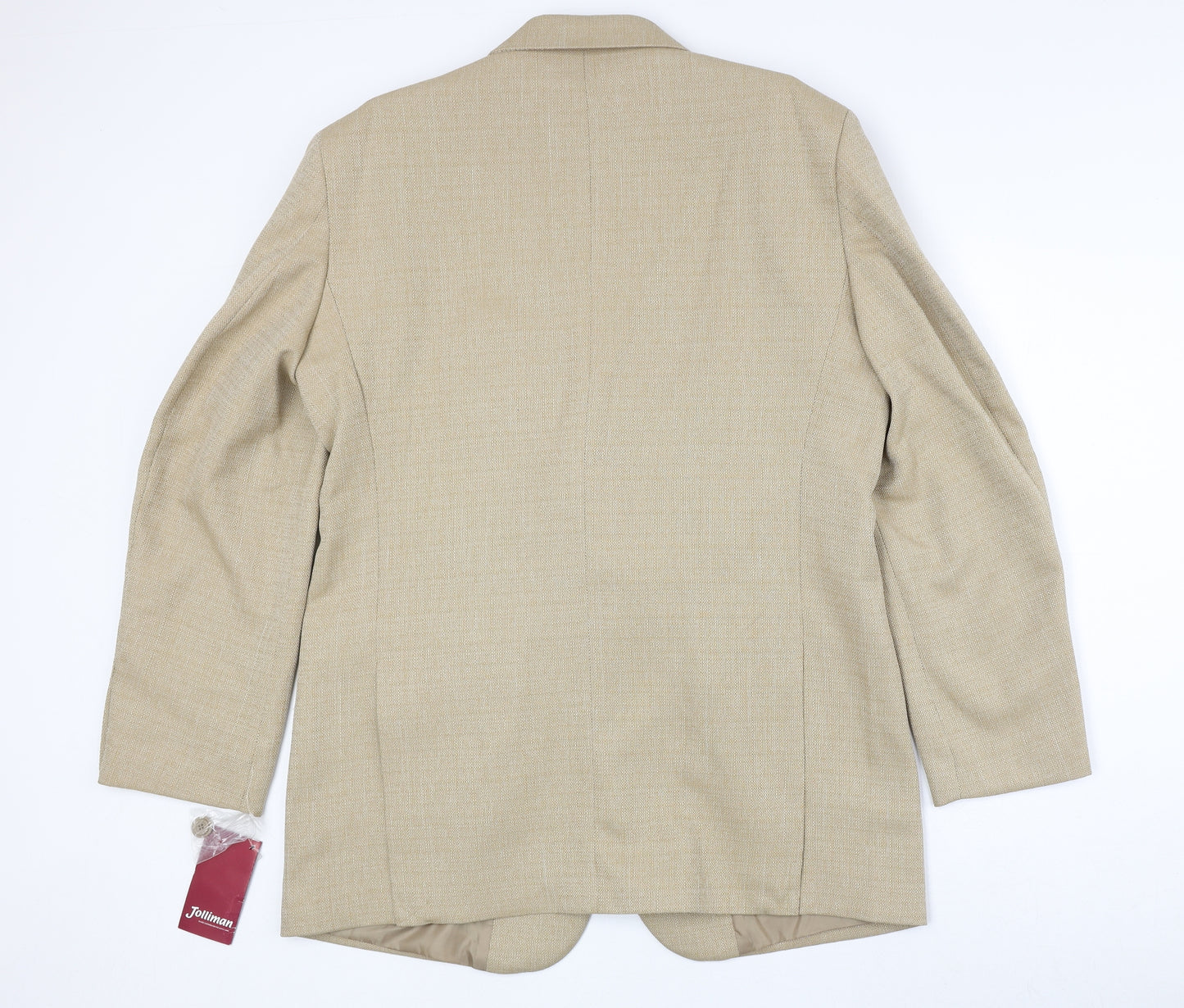 Jolliman Mens Beige Polyester Jacket Suit Jacket Size 42 Regular