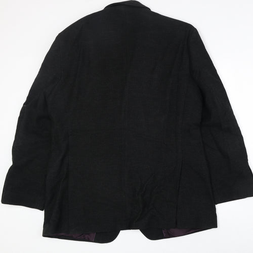 Marks and Spencer Mens Black Striped Cotton Jacket Suit Jacket Size 42 Regular