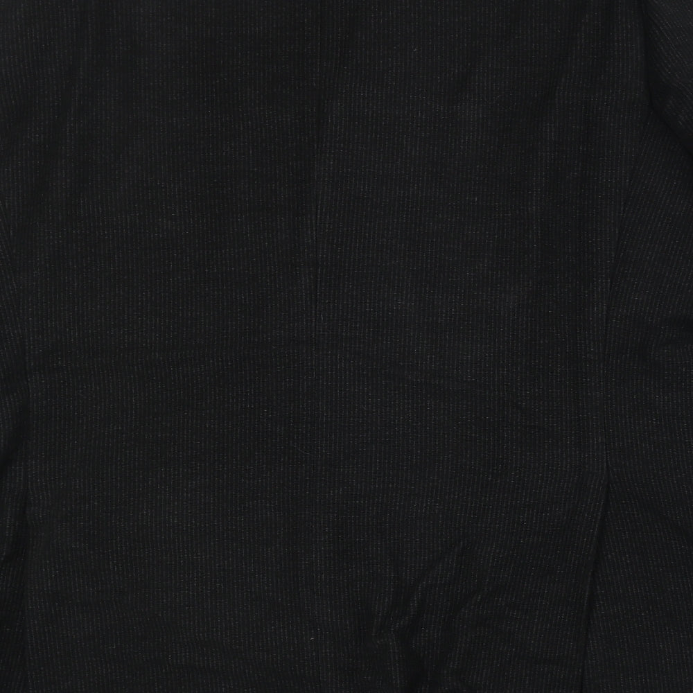 Marks and Spencer Mens Black Striped Cotton Jacket Suit Jacket Size 42 Regular