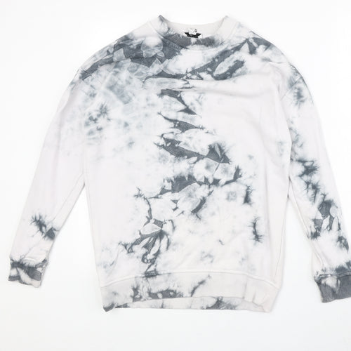 Topshop Womens Ivory Geometric Cotton Pullover Sweatshirt Size XS Pullover