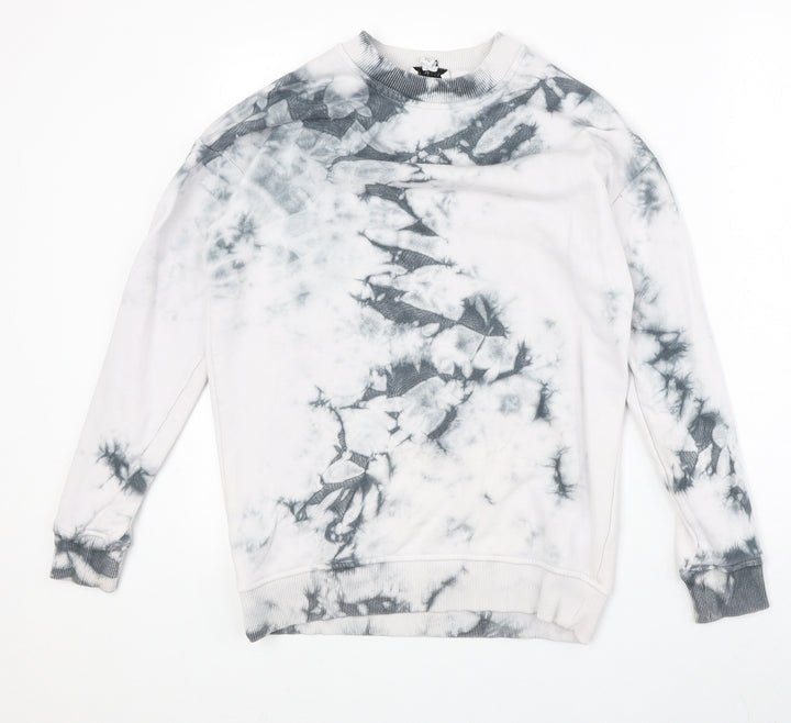 Topshop Womens Ivory Geometric Cotton Pullover Sweatshirt Size XS Pullover