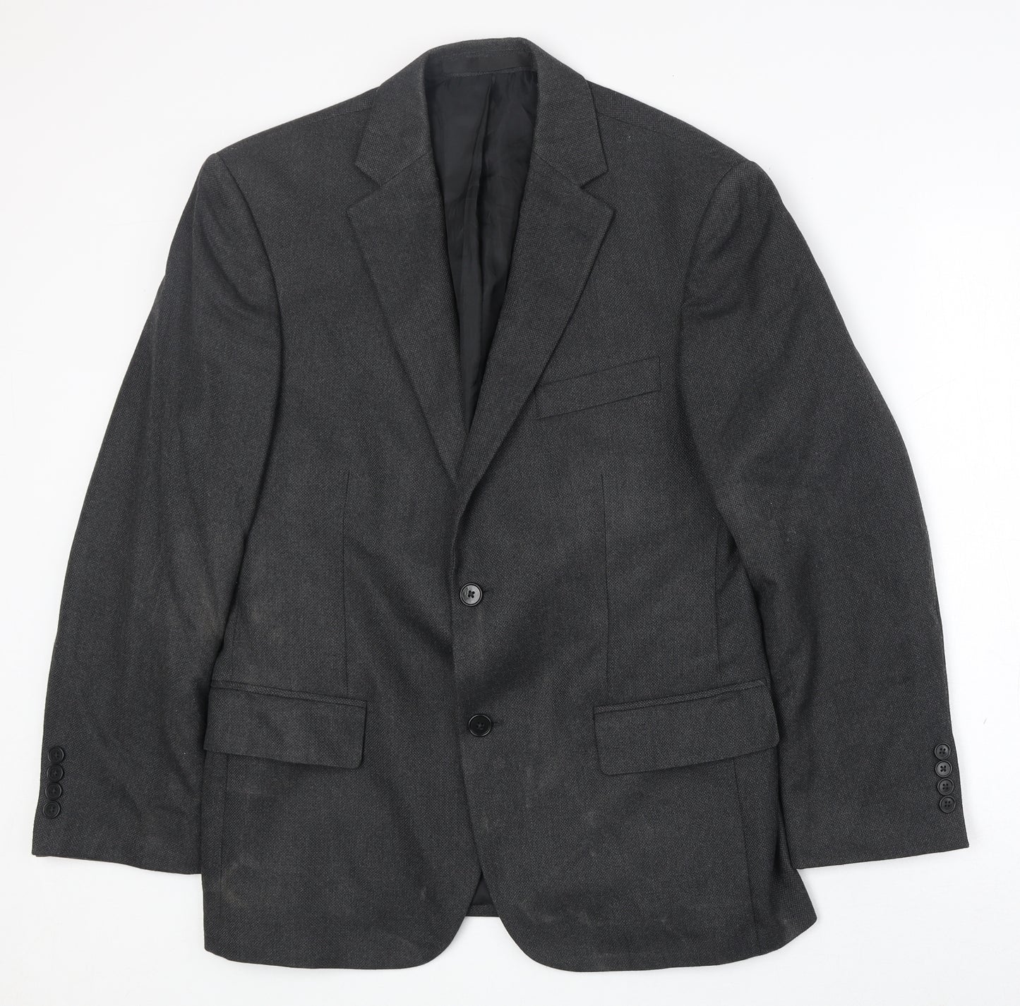Marks and Spencer Mens Grey Polyester Jacket Suit Jacket Size 38 Regular