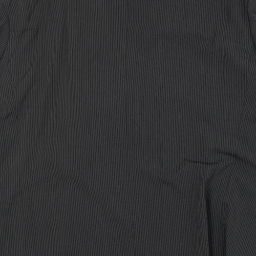 CC Mens Black Striped Polyester Jacket Suit Jacket Size 46 Regular
