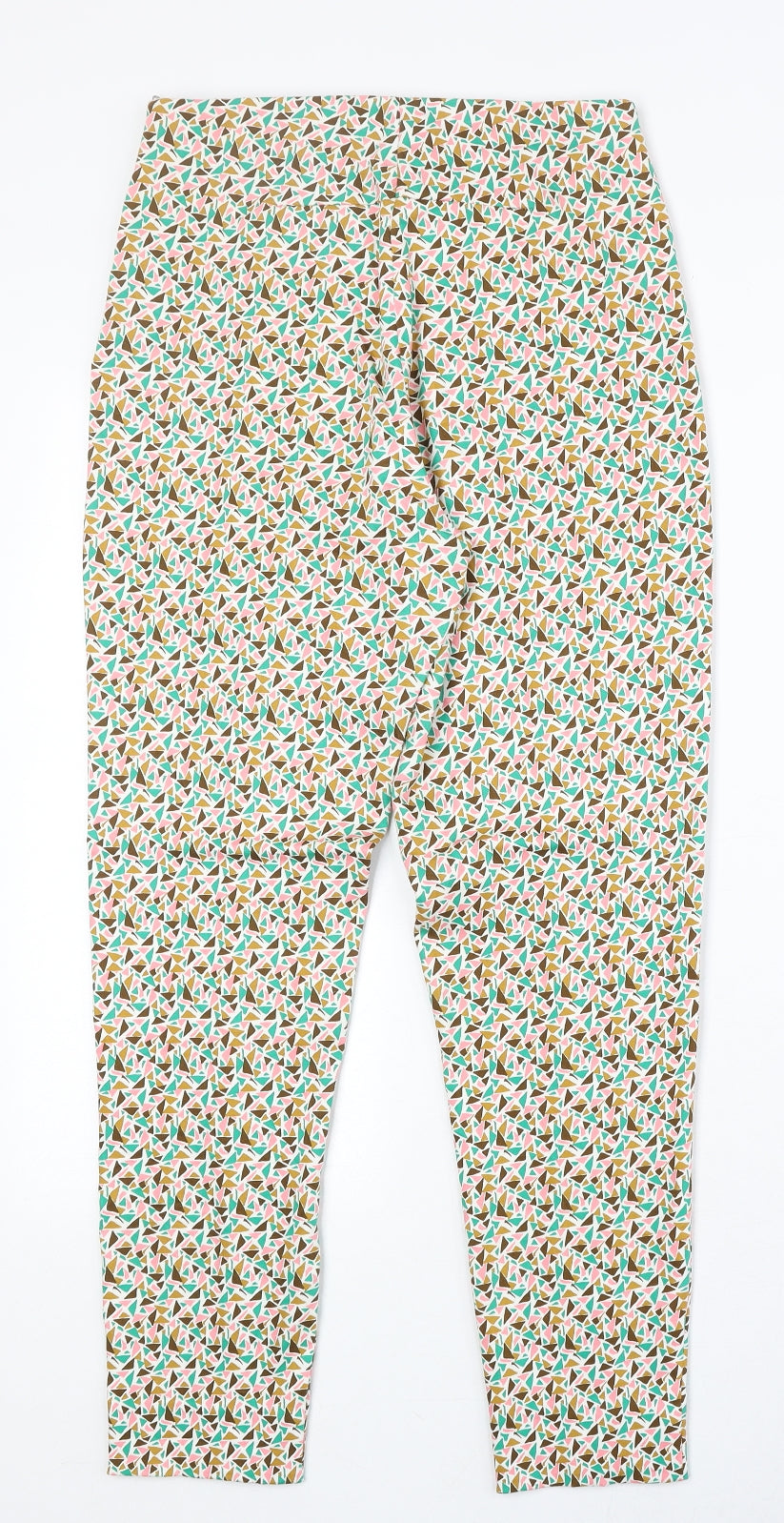 Louche Womens Multicoloured Geometric Polyester Trousers Size 8 Regular Zip