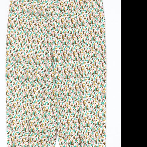 Louche Womens Multicoloured Geometric Polyester Trousers Size 8 Regular Zip