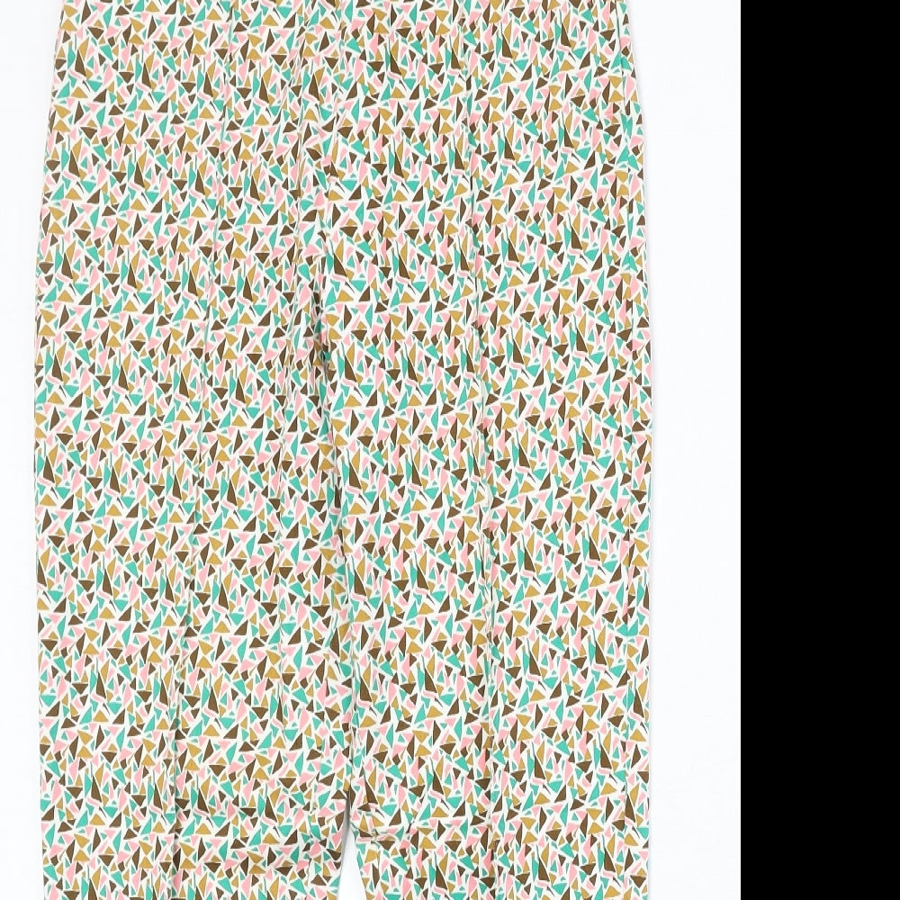 Louche Womens Multicoloured Geometric Polyester Trousers Size 8 Regular Zip