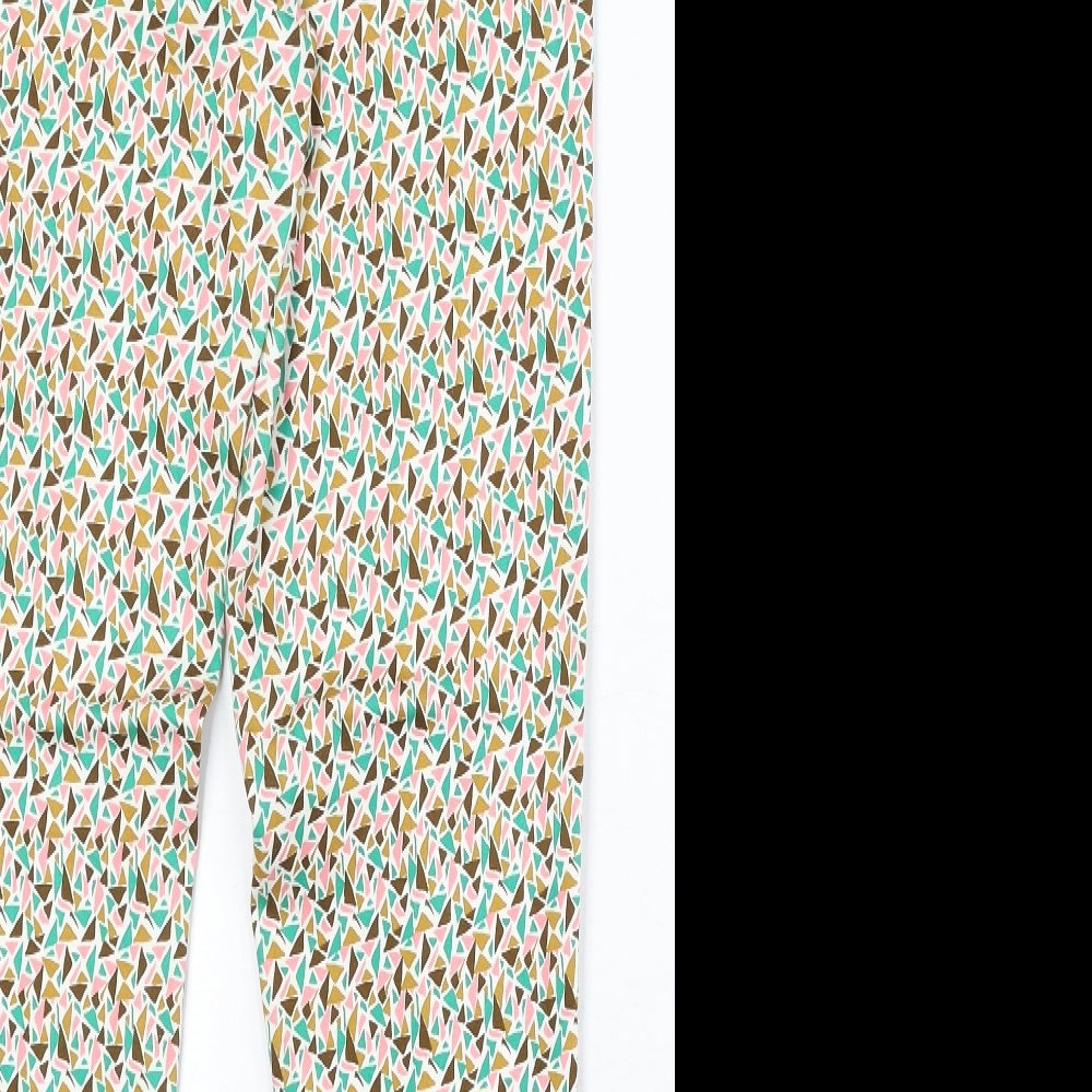 Louche Womens Multicoloured Geometric Polyester Trousers Size 8 Regular Zip