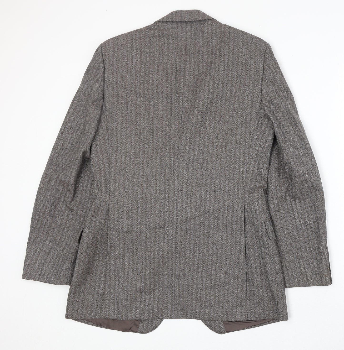 Marks and Spencer Mens Grey Striped Wool Jacket Suit Jacket Size 38 Regular