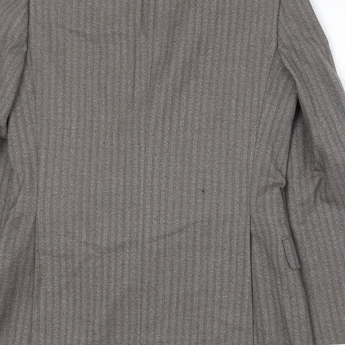 Marks and Spencer Mens Grey Striped Wool Jacket Suit Jacket Size 38 Regular