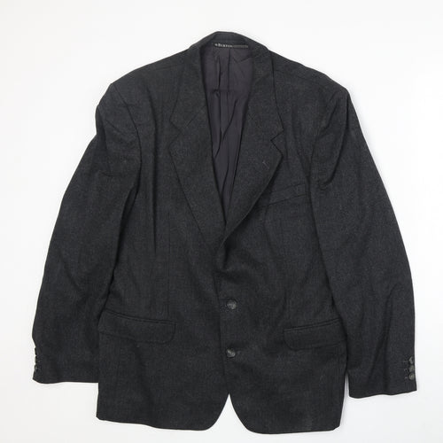 Burton Mens Grey Wool Jacket Suit Jacket Size 40 Regular