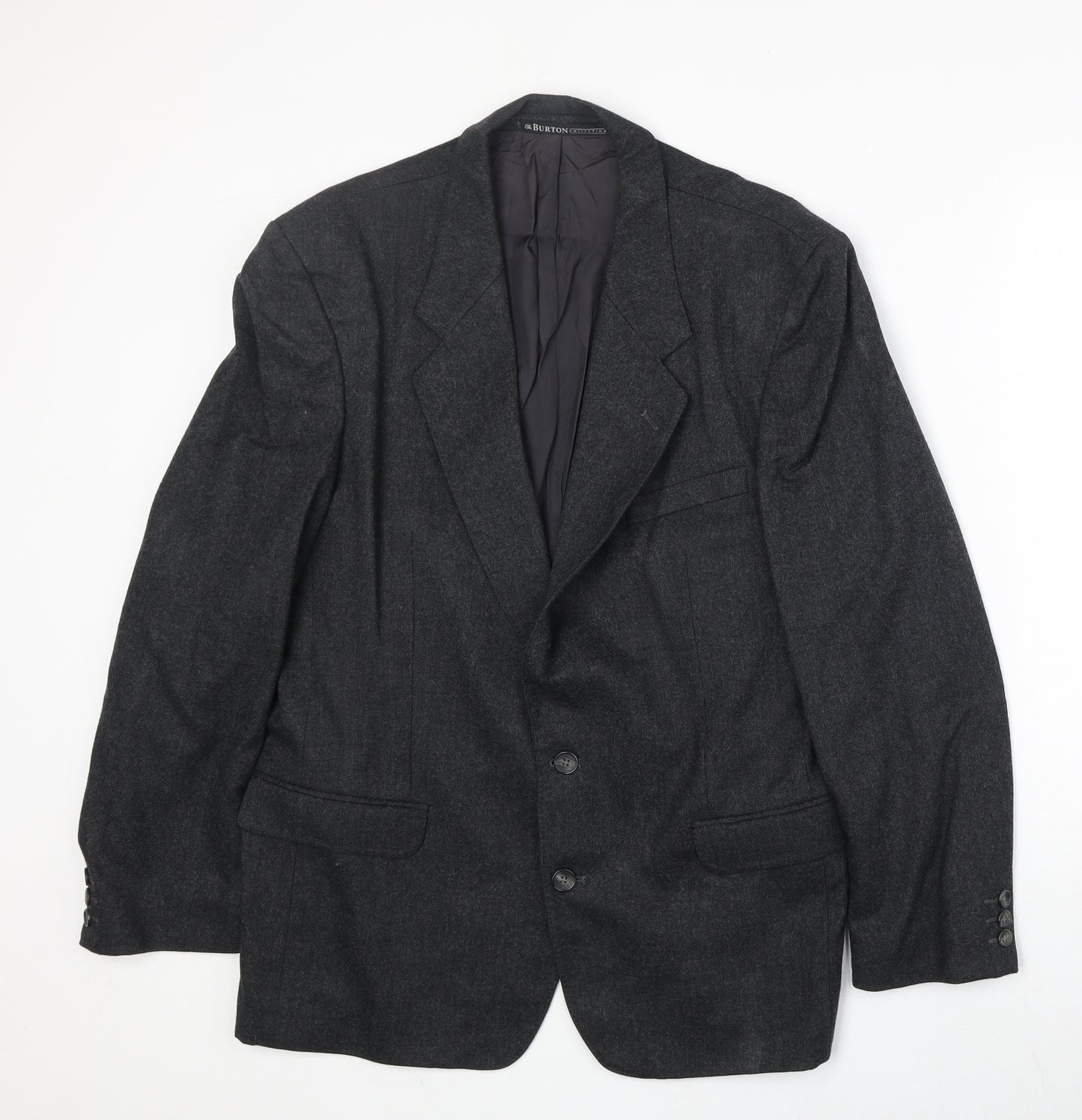 Burton Mens Grey Wool Jacket Suit Jacket Size 40 Regular