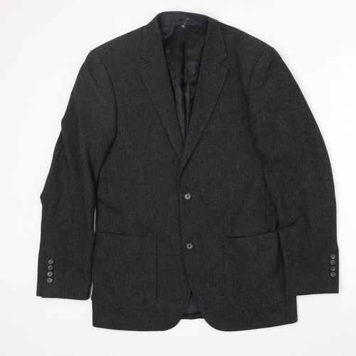 Aspen & Court Mens Grey Wool Jacket Blazer Size 38 Regular
