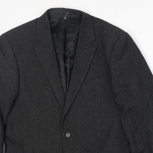 Aspen & Court Mens Grey Wool Jacket Blazer Size 38 Regular