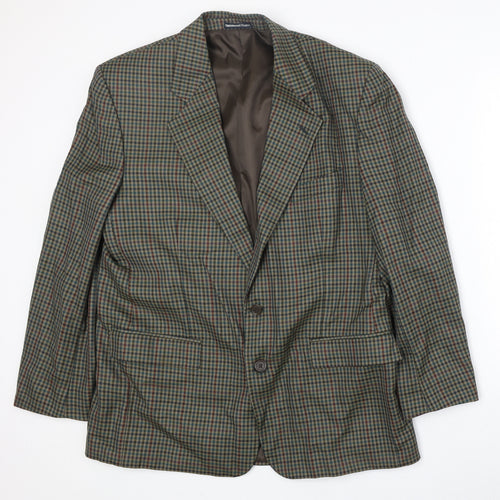 Greenwood Classic Mens Multicoloured Geometric Wool Jacket Blazer Size 42 Regular