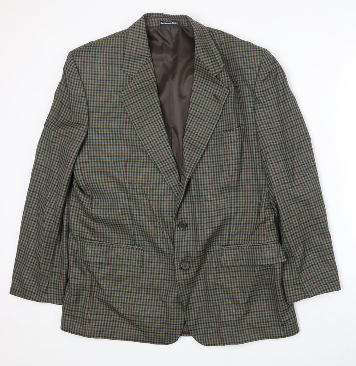 Greenwood Classic Mens Multicoloured Geometric Wool Jacket Blazer Size 42 Regular