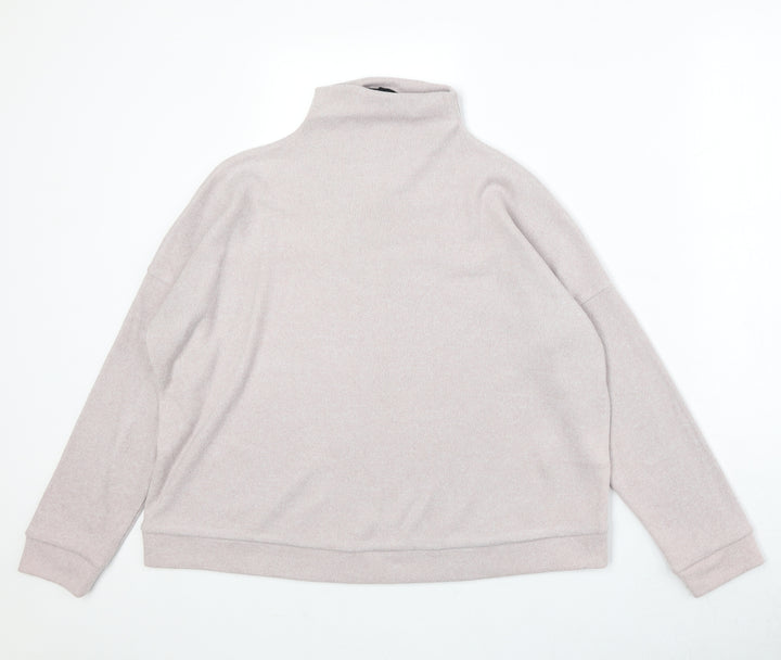 New Look Womens Pink High Neck Polyester Pullover Jumper Size M