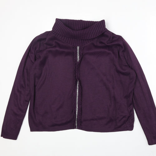 Victoria Eve Womens Purple Roll Neck Acrylic Pullover Jumper Size XL