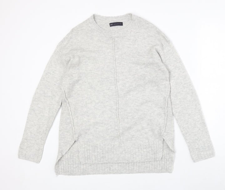 Marks and Spencer Womens Grey Round Neck Acrylic Pullover Jumper Size S