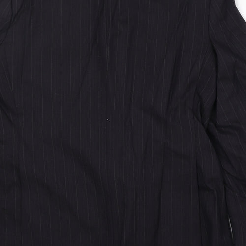 Marks and Spencer Mens Black Striped Wool Jacket Suit Jacket Size 42 Regular