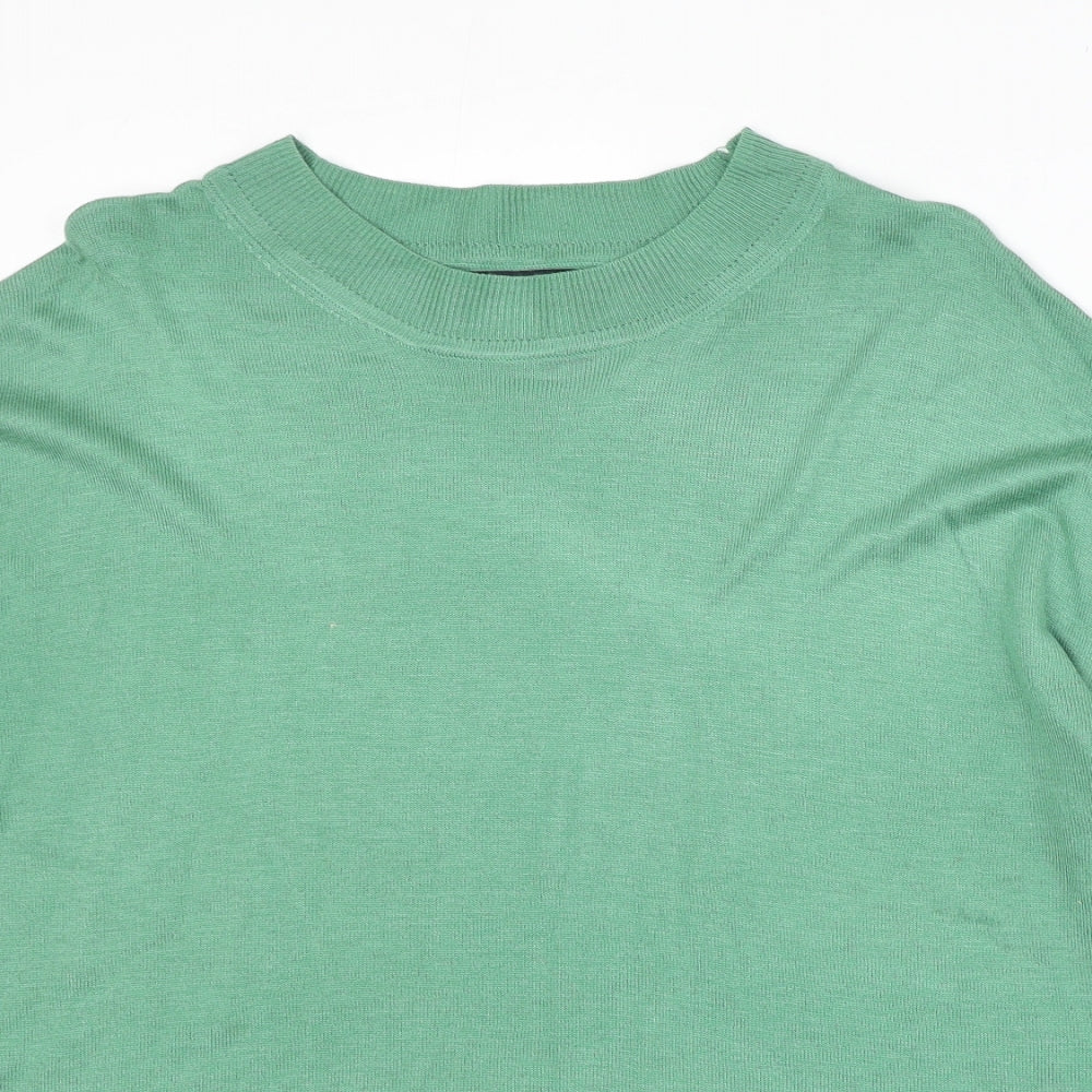 Marks and Spencer Womens Green Round Neck Acrylic Pullover Jumper Size L