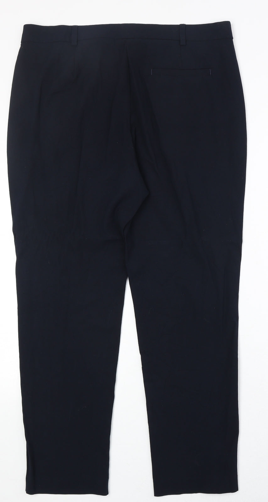 Marks and Spencer Womens Blue Polyester Dress Pants Trousers Size 14 Regular Zip