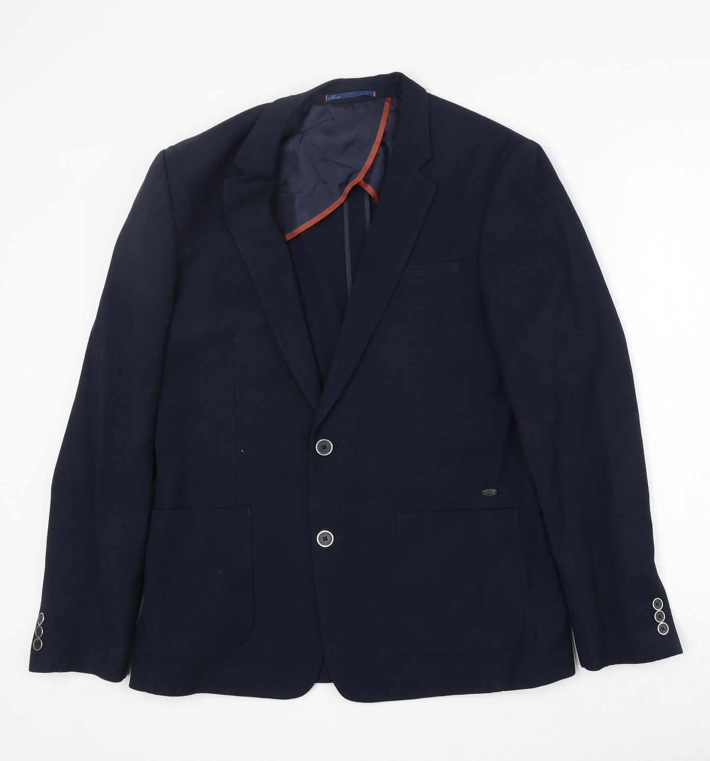 River Island Mens Blue Polyester Jacket Blazer Size 40 Regular