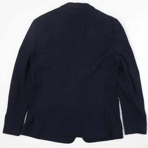 River Island Mens Blue Polyester Jacket Blazer Size 40 Regular
