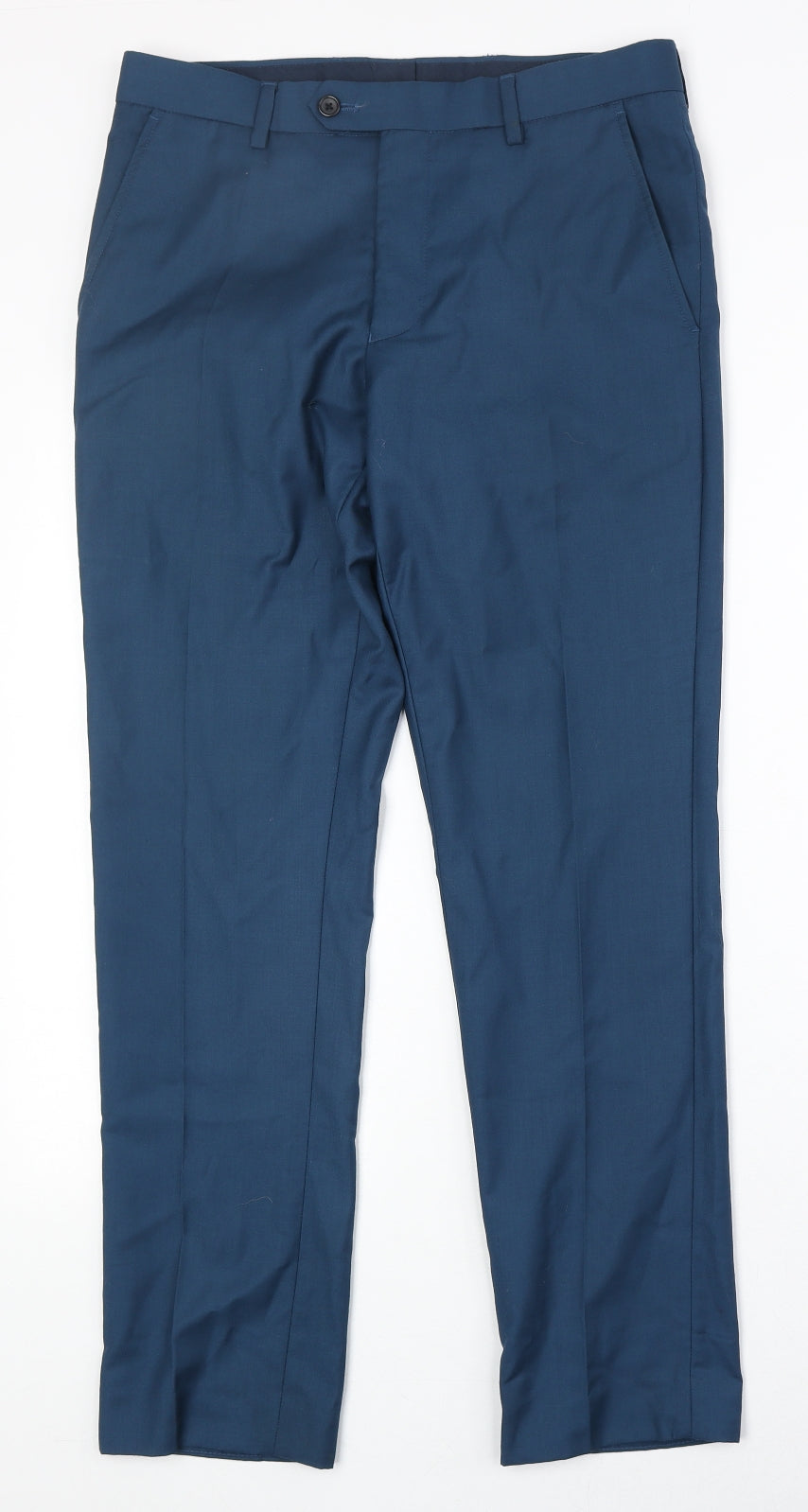 NEXT Mens Blue Polyester Chino Trousers Size 32 in Regular Zip