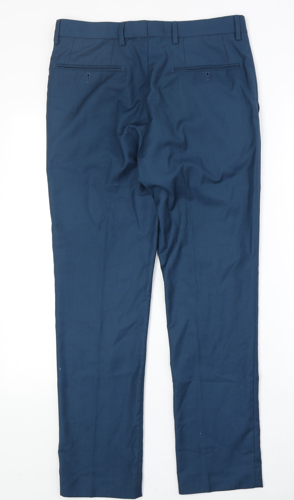 NEXT Mens Blue Polyester Chino Trousers Size 32 in Regular Zip